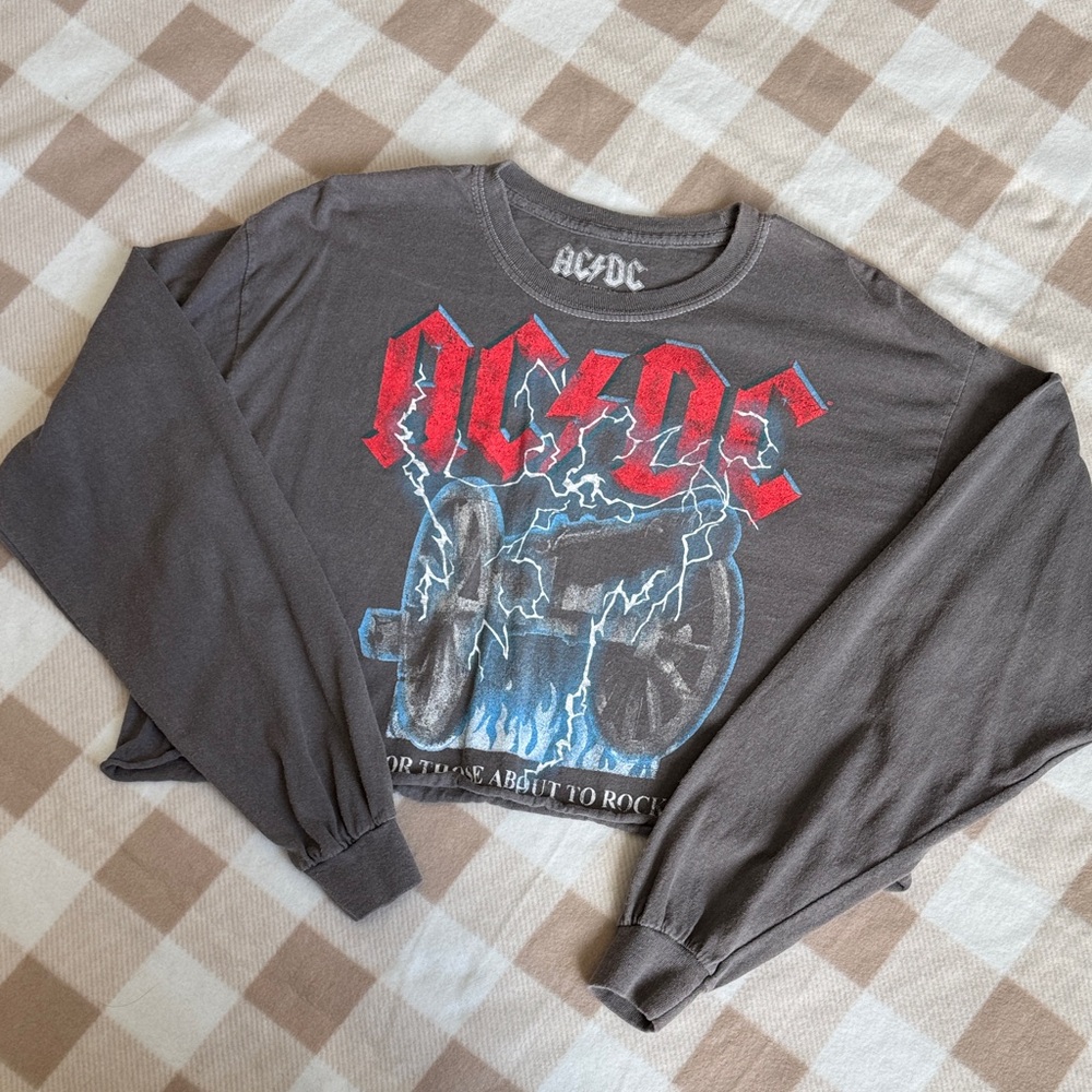 AC/DC Cropped Long Sleeve Shirt